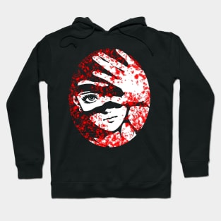 Punk Fashion Style Oval Red Glowing Girl Hoodie